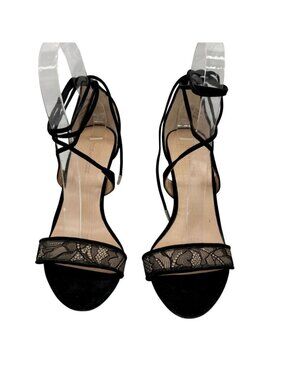 Pour La Victoire Black Lace Heels - Size 6.5